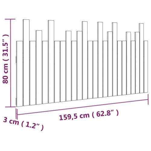 Sengegavl 159,5x3x80 cm massivt fyrretræ gyldenbrun