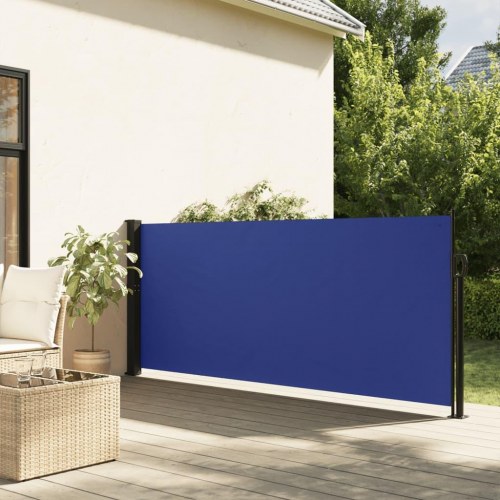 Sidemarkise 117 × 300 cm - sammenrullelig, blå