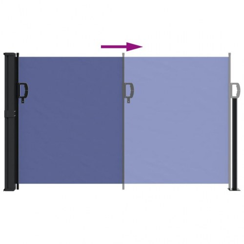 Sidemarkise 117 × 300 cm - sammenrullelig, blå