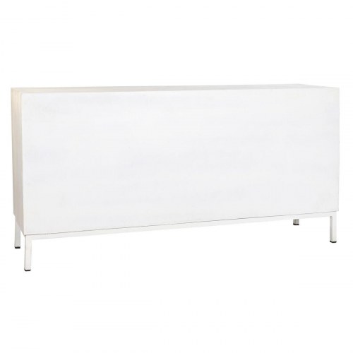 Skænk - hvid metal og mangotræ, 152 × 40 × 77 cm