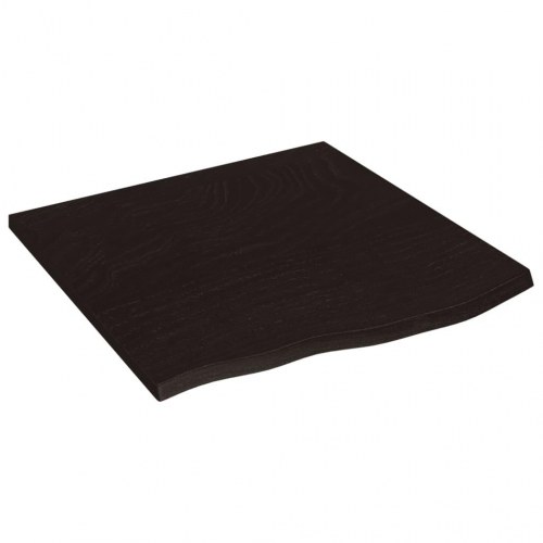 Væghylde 60x60x2 cm behandlet massivt egetræ mørkebrun