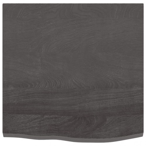 Væghylde 60x60x2 cm behandlet massivt egetræ mørkebrun
