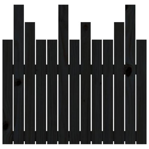 Sengegavl 82,5x3x80 cm massivt fyrretræ sort