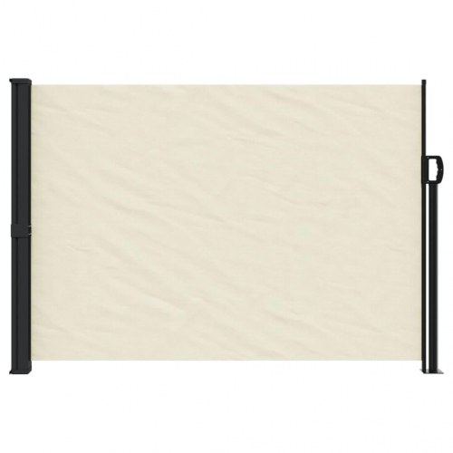 Sidemarkise 140 × 300 cm - sammenrullelig, cremefarvet privatlivsskærm