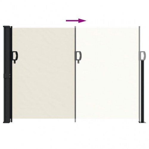 Sidemarkise 140 × 300 cm - sammenrullelig, cremefarvet privatlivsskærm