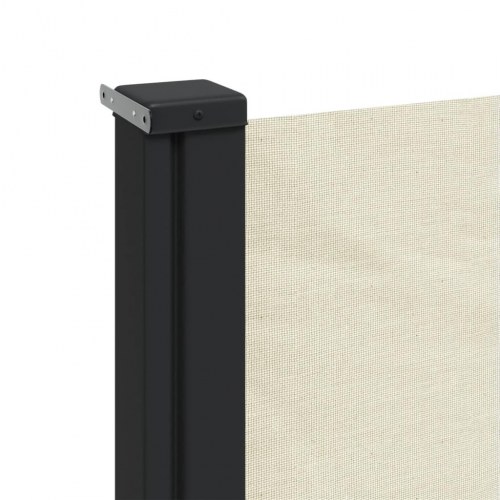 Sidemarkise 140 × 300 cm - sammenrullelig, cremefarvet privatlivsskærm