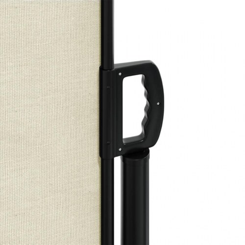 Sidemarkise 140 × 300 cm - sammenrullelig, cremefarvet privatlivsskærm