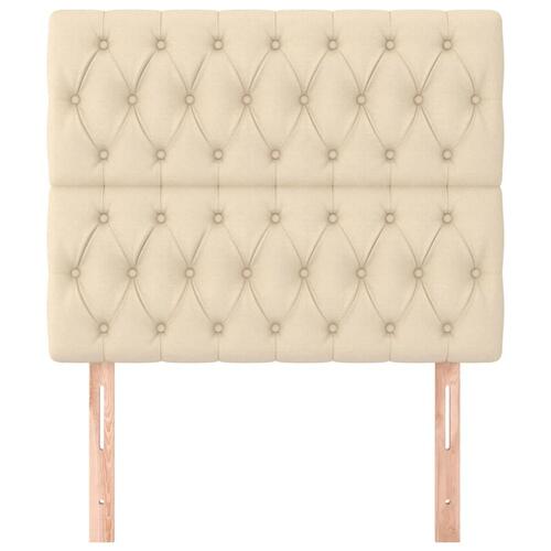 Sengegavle 2 stk. 100x7x78/88 cm stof cremefarvet