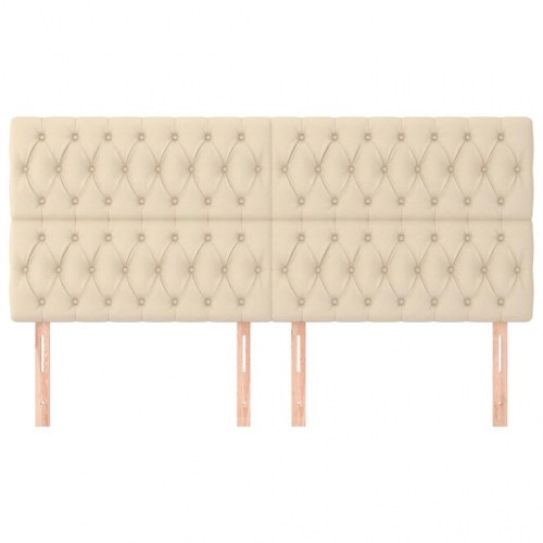 Sengegavl i stof 200 x 7 x 118/128 cm - cremefarvet