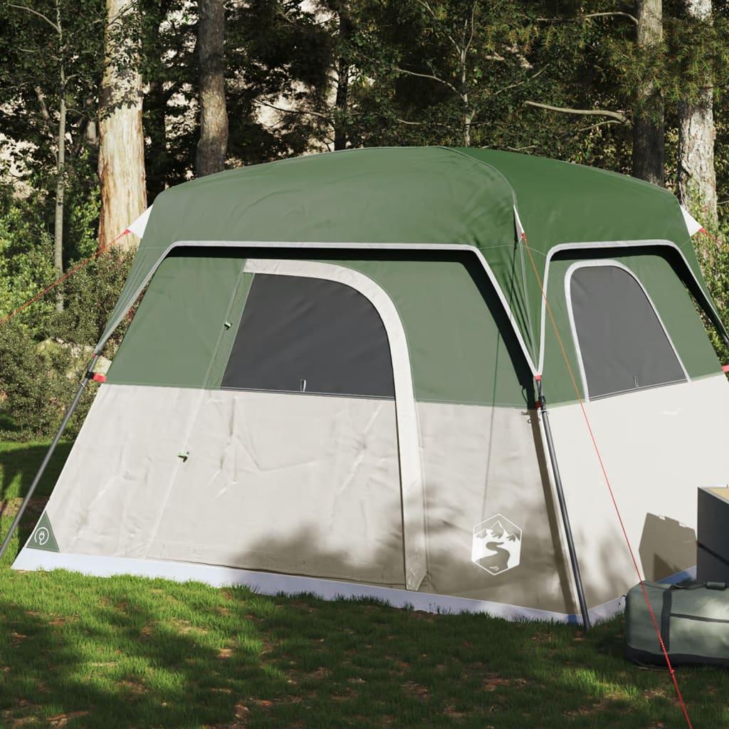 4-personers campingtelt vandafvisende grøn