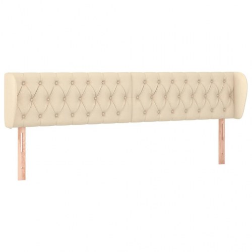 Sengegavl med kanter 203 x 23 x 78/88 cm - cremefarvet