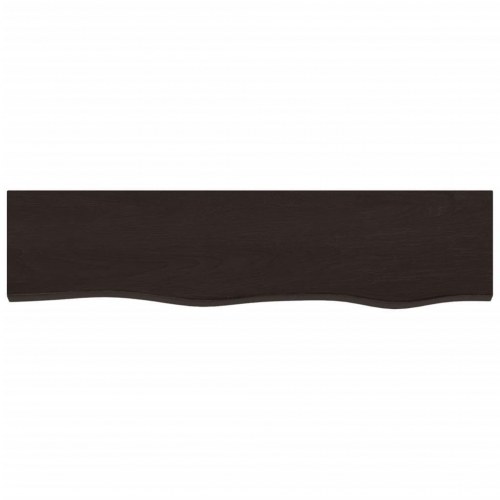 Væghylde 80x20x6 cm behandlet massivt egetræ mørkebrun