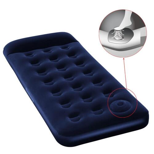 Bestway luftmadras 185x76x28 cm med indbygget fodpumpe velour