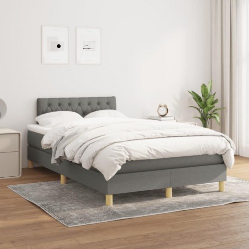 Kontinentalseng med madras 120×190 cm - stof, mørkegrå