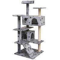 Kradsetræ med sisal til katte 125 cm poteprint grå