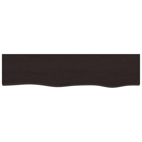 Væghylde 80x30x2 cm behandlet massivt egetræ mørkebrun