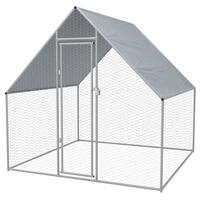 Udendørs hønsebur galvaniseret stål 2 x 2 x 1,92 m