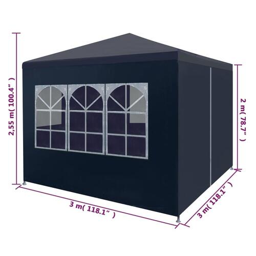 Festtelt 3 x 3 cm blå