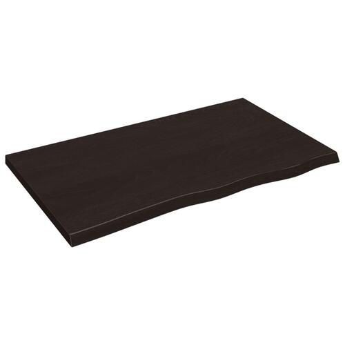 Væghylde 100x60x(2-4) cm behandlet massivt egetræ mørkebrun