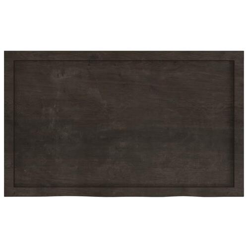 Væghylde 100x60x(2-4) cm behandlet massivt egetræ mørkebrun