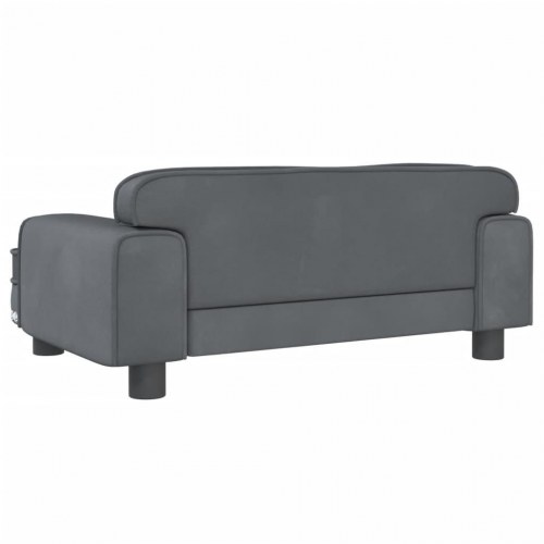 Hundeseng i velour - 70 × 45 × 30 cm, mørkegrå