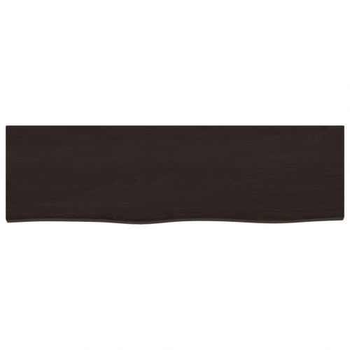 Væghylde 100x30x(2-6) cm behandlet massivt egetræ mørkebrun