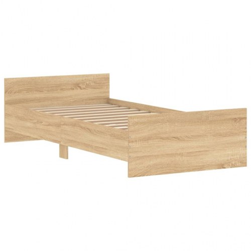 Sengeramme 90x200 cm - konstrueret træ i sonoma-eg