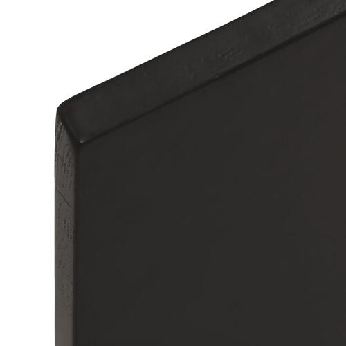 Væghylde 100x30x2 cm behandlet massivt egetræ mørkebrun