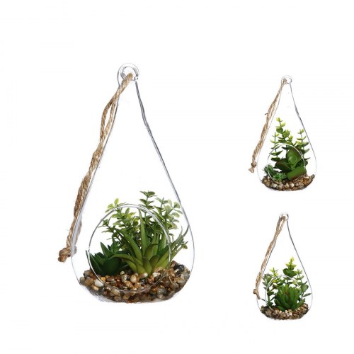 Kunstig plante hængende - Atmosphera 10 × 19,5 cm, grøn
