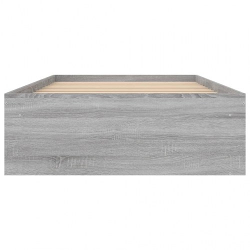 Sengeramme 90x200 cm - grå sonoma-eg med opbevaring
