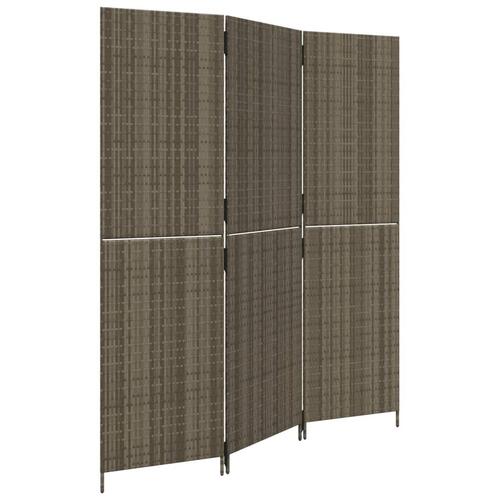 Rumdeler 3 paneler polyrattan grå