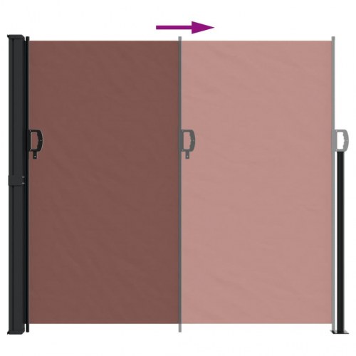 Sidemarkise 180 × 500 cm - sammenrullelig, brun