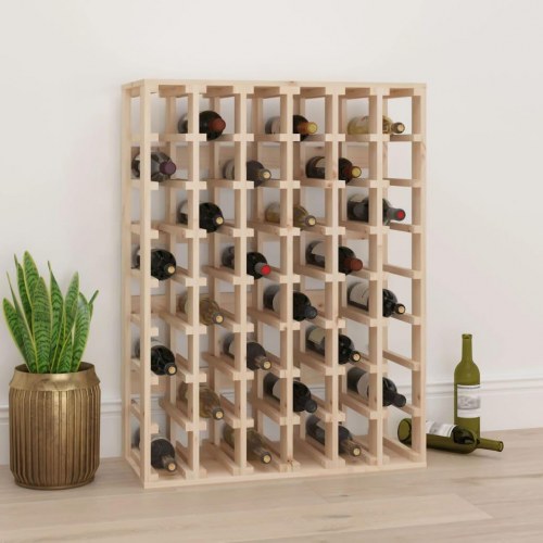 Vinreol i massivt fyrretræ - 70 × 33 × 94 cm, plads til 48 flasker