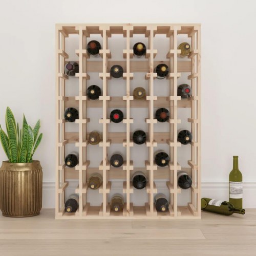 Vinreol i massivt fyrretræ - 70 × 33 × 94 cm, plads til 48 flasker