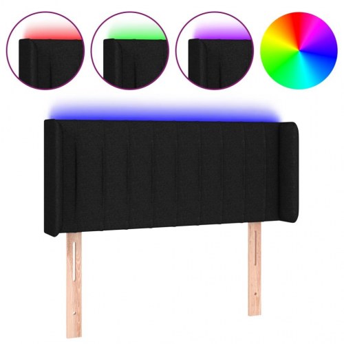 Sengegavl med LED-lys 83 x 16 x 78/88 cm - sort