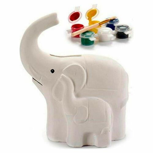 Sparegris Elefant Keramik Hvid (8,3 x 14 x 12 cm) (12 enheder)