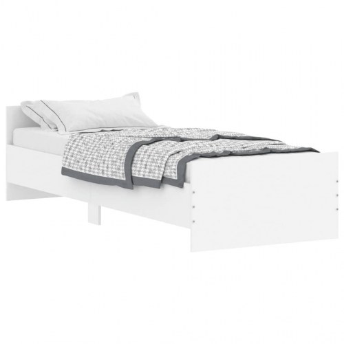 Sengeramme 75×190 cm - konstrueret træ, hvid