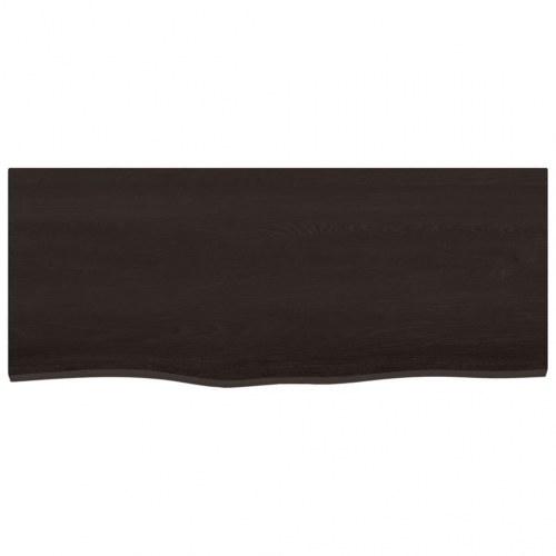 Væghylde 100x40x2 cm behandlet massivt egetræ mørkebrun