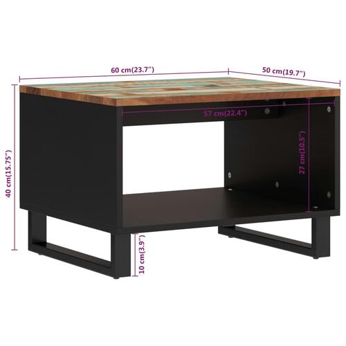 Sofabord 60x50x40 cm massivt genbrugstræ