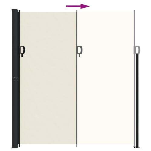 Sidemarkise 220x500 cm sammenrullelig cremefarvet