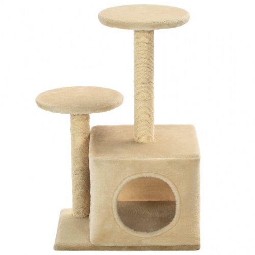 Kradsetræ til katte med sisal-kradsestolper 60 cm - beige