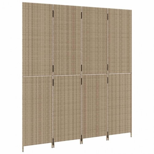 Rumdeler med 4 paneler i polyrattan - beige
