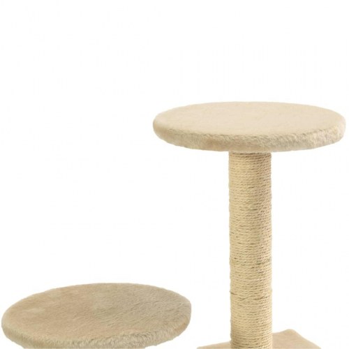 Kradsetræ til katte med sisal-kradsestolper 60 cm - beige
