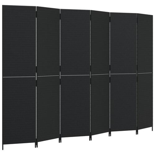 Rumdeler 6 paneler polyrattan sort