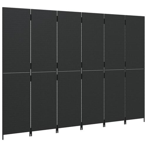 Rumdeler 6 paneler polyrattan sort