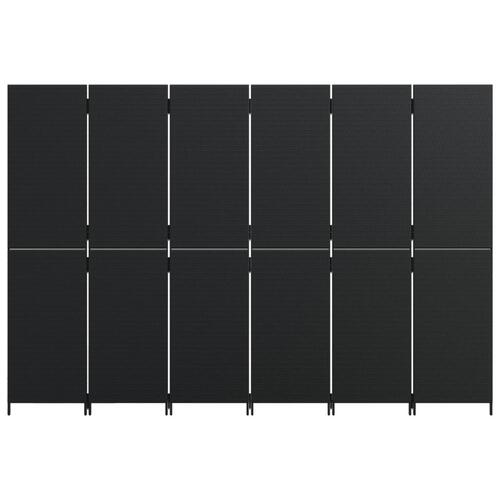 Rumdeler 6 paneler polyrattan sort