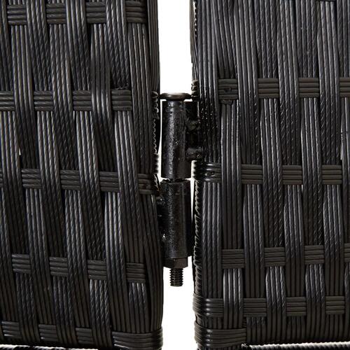 Rumdeler 6 paneler polyrattan sort