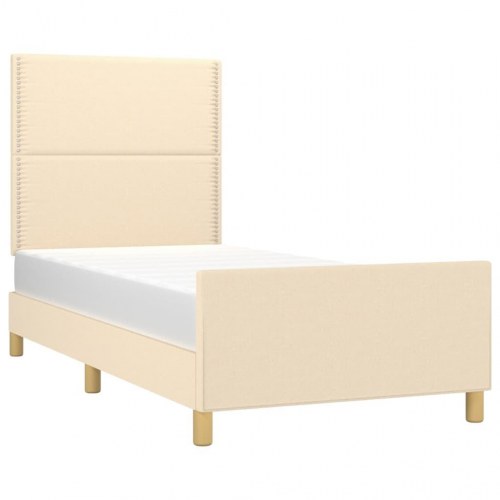 Sengeramme uden madras 80x200 cm stof cremefarvet