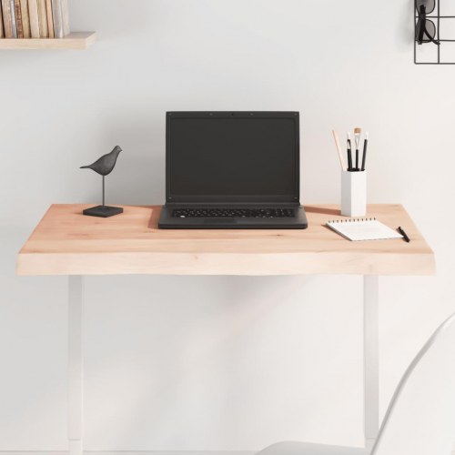 Bordplade 80x40x(2-4)cm naturlig kant ubehandlet massivt træ