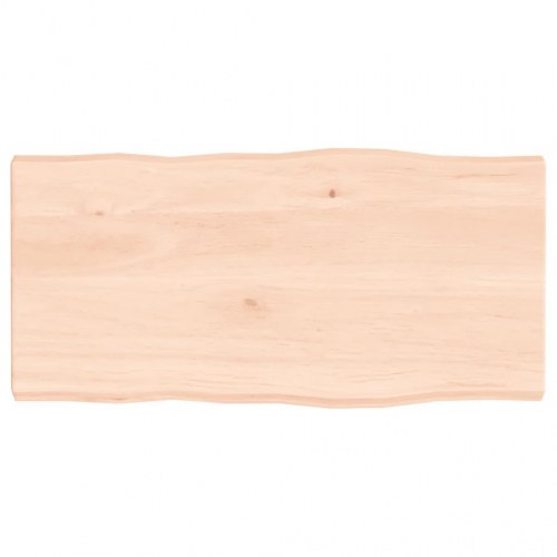 Bordplade 80x40x(2-4)cm naturlig kant ubehandlet massivt træ